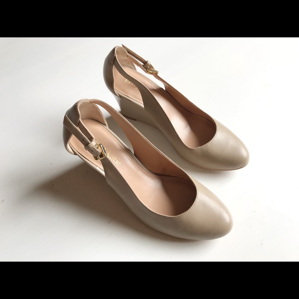 Kelly & Katie Nude Wedge Heels